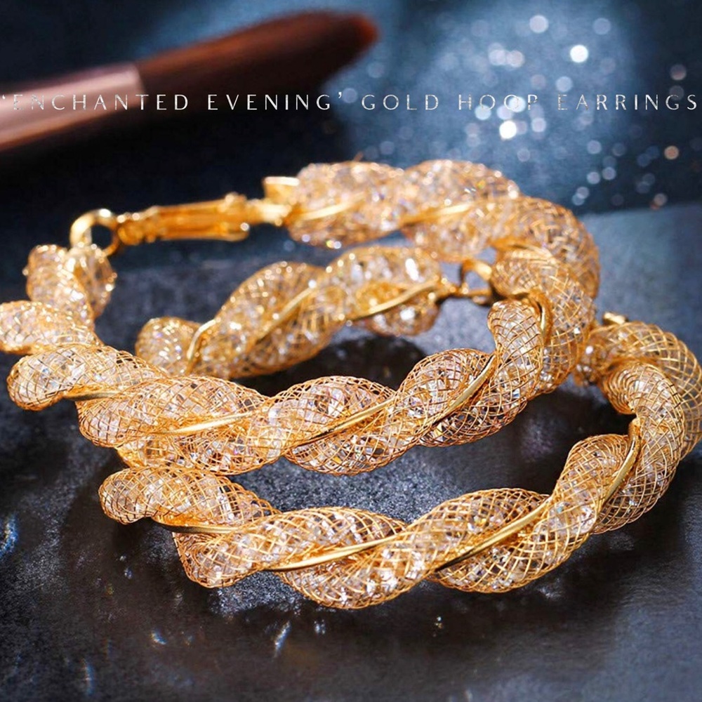 ‘Enchanted Evening’ Gold Hoop Earrings